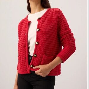CeCe Women's Red Textured Sweater